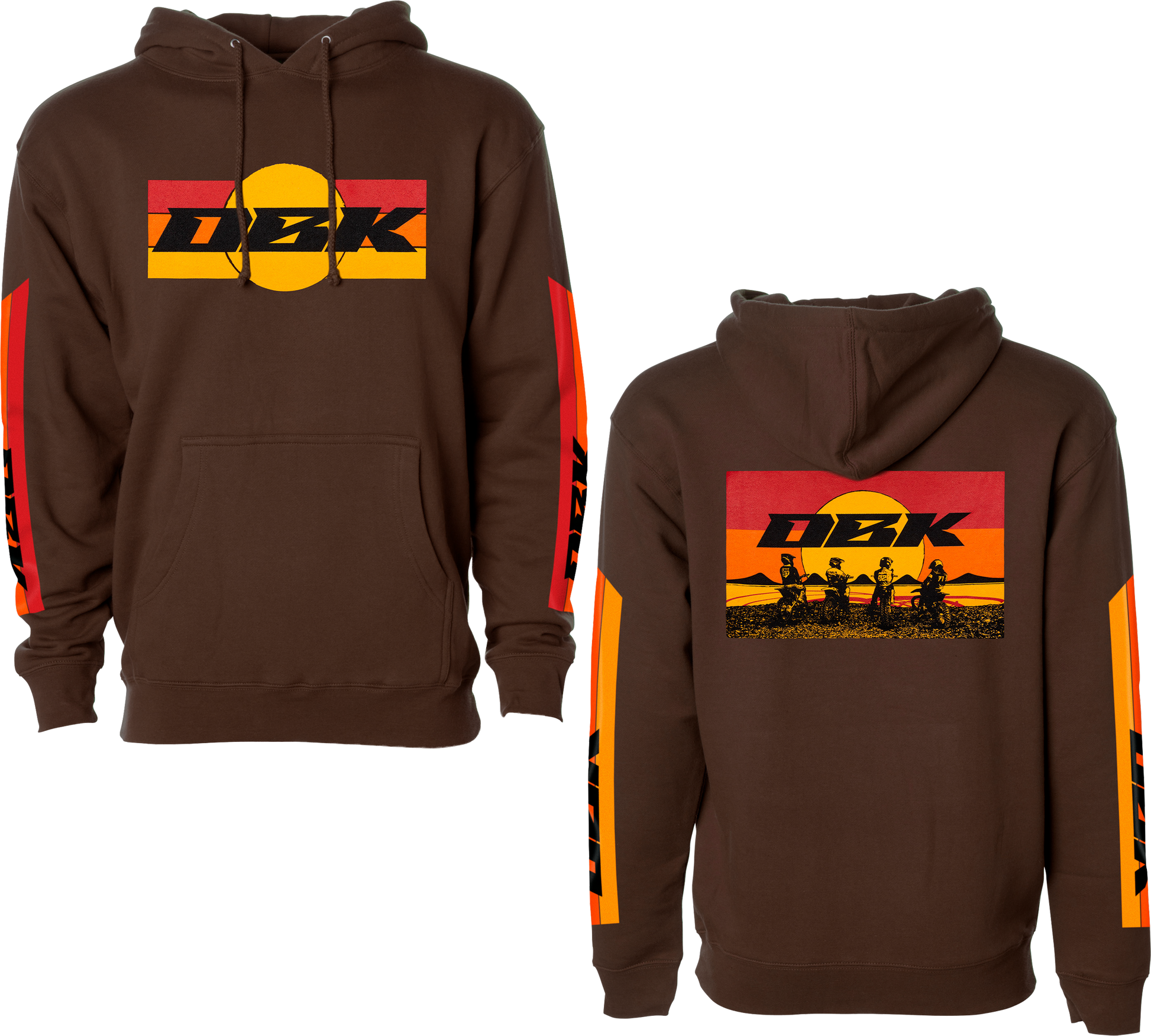 Sunday Stripe Hoodie Brown 2x