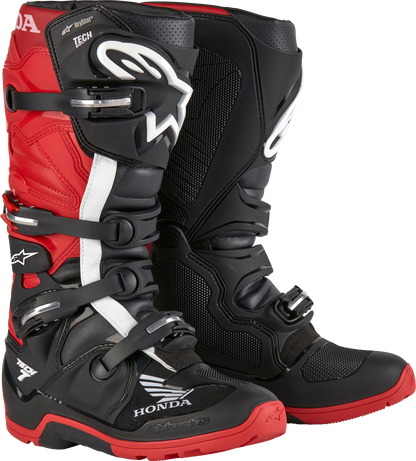 Honda Tech 7 Enduro Drystar Black/Bright Red Sz 14