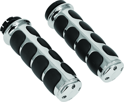 Kuryakyn ISO Grips Without Throttle Boss Dual Cable Chrome