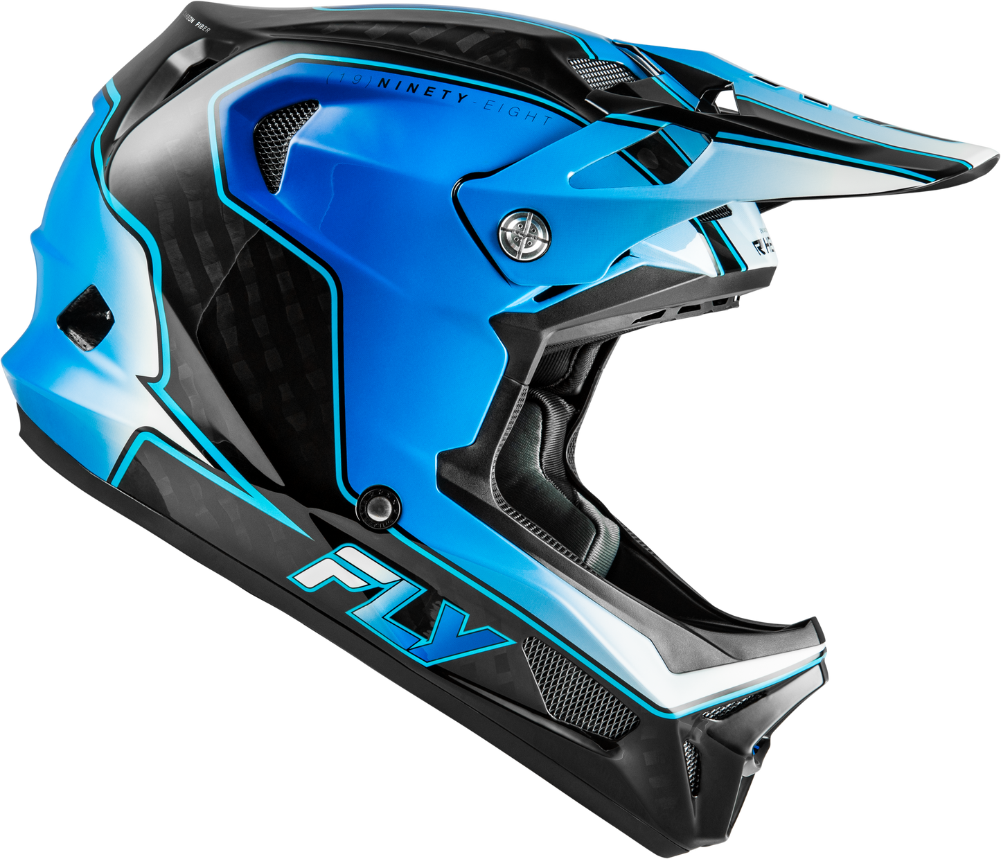 Werx R Flow Carbon Helmet Black Carbon/Blue/White Xs