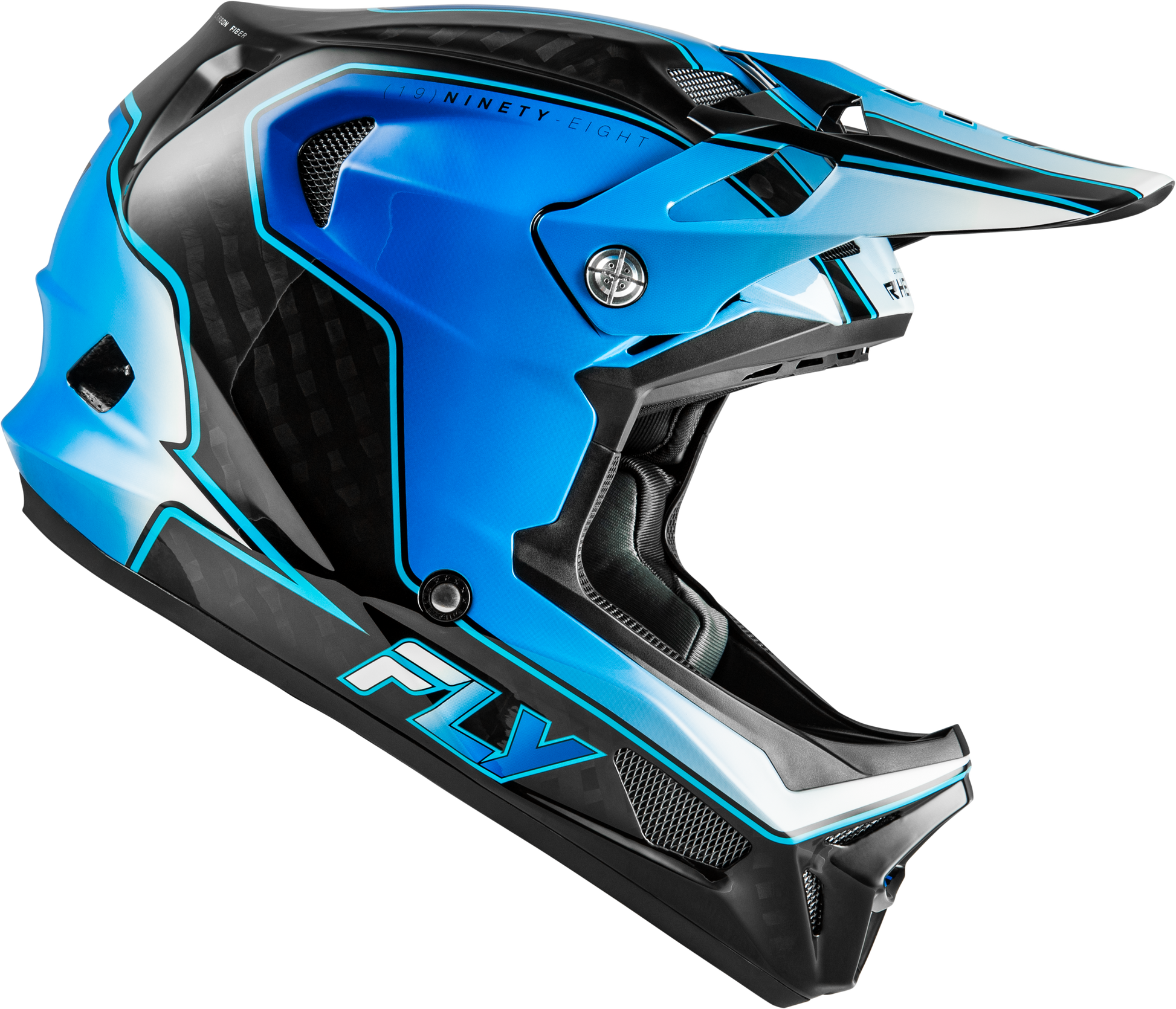 Werx R Flow Carbon Helmet Black Carbon/Blue/White Xs