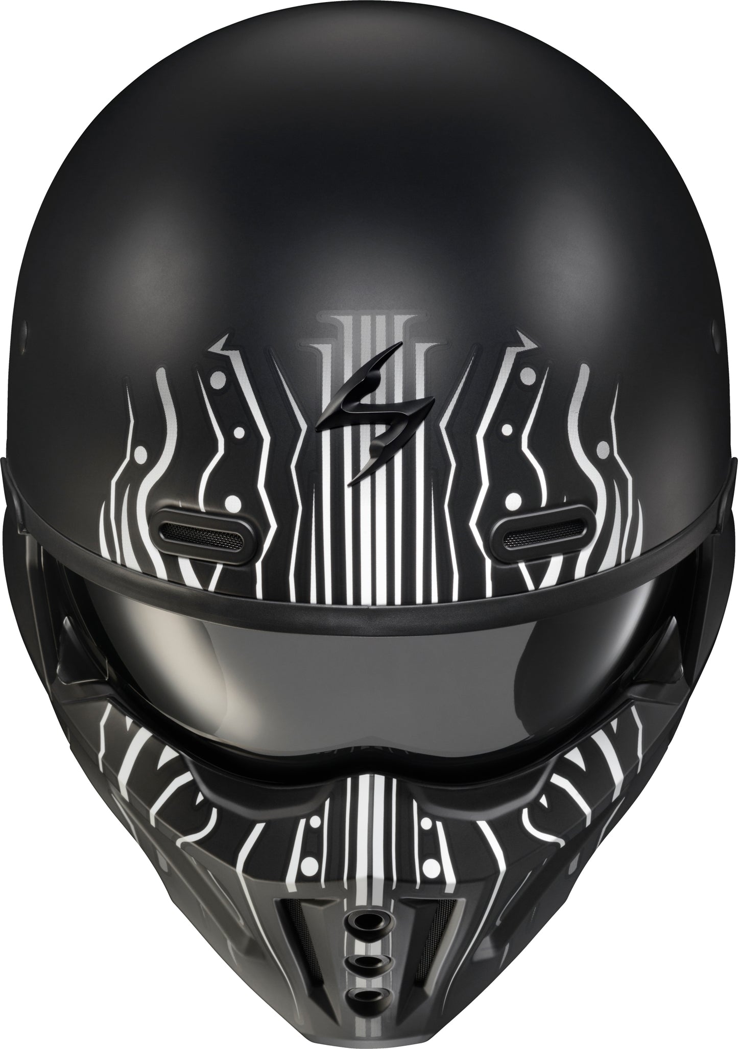 Covert X Open Face Helmet Tribe Matte Black/White Xl