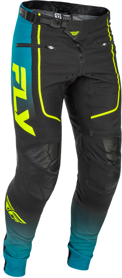 Youth Rayce Bicycle Pants Teal/Black/Lime Sz 18