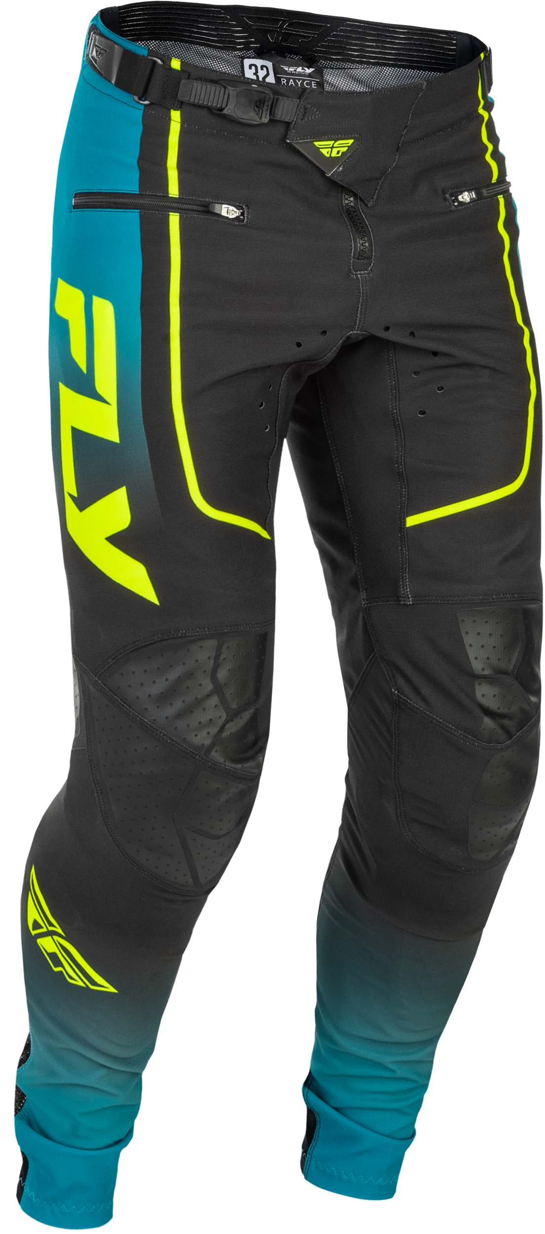 Rayce Bicycle Pants Teal/Black/Lime Sz 30