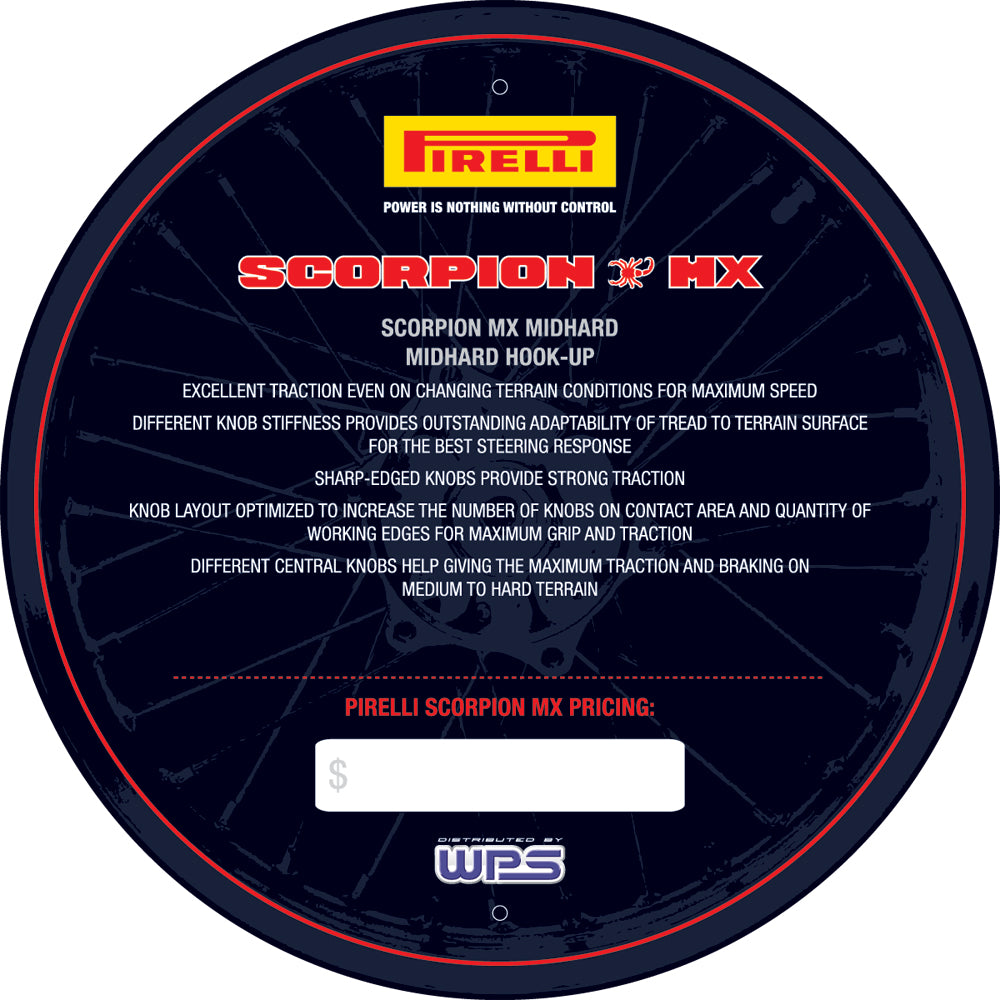 Tire Insert Display Sign Scorpion Mx Mid Hard