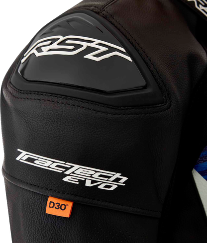 Tractech Evo D3o Jacket Blk/Blue Leather Lg