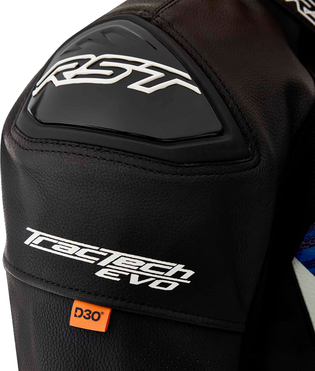 Tractech Evo D3o Jacket Blk/Blue Leather Xl