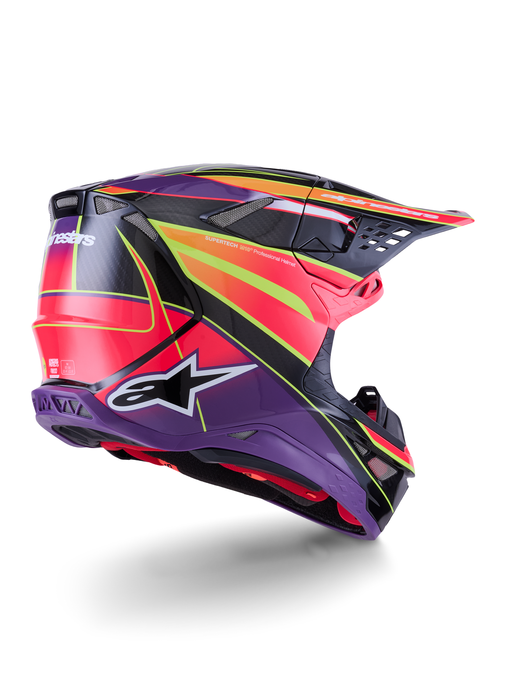 Supertech S M10 Era Helmet Pnk/Violet/Ylw Fluo Glossy Lg