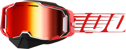 Armega Snowmobile Goggle Red W/ Red Mirror Lens