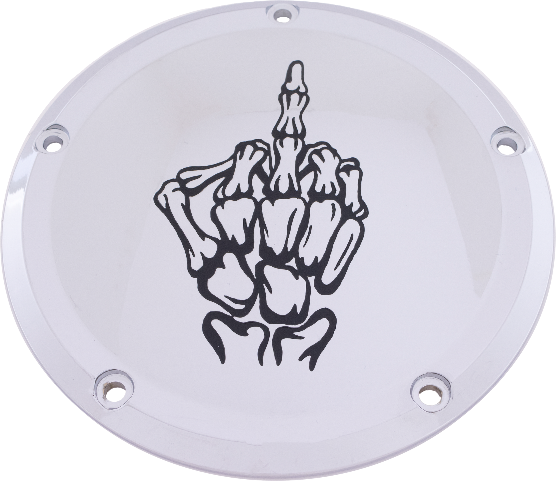 7   M8 Flt/Flh Derby Cover Bone Finger Chrome
