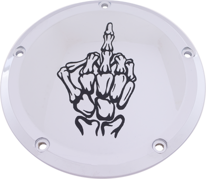7   M8 Flt/Flh Derby Cover Bone Finger Chrome