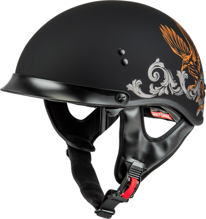 Hh 65 Corvus Helmet W/Peak Matte Black/Silver/Orange 2x