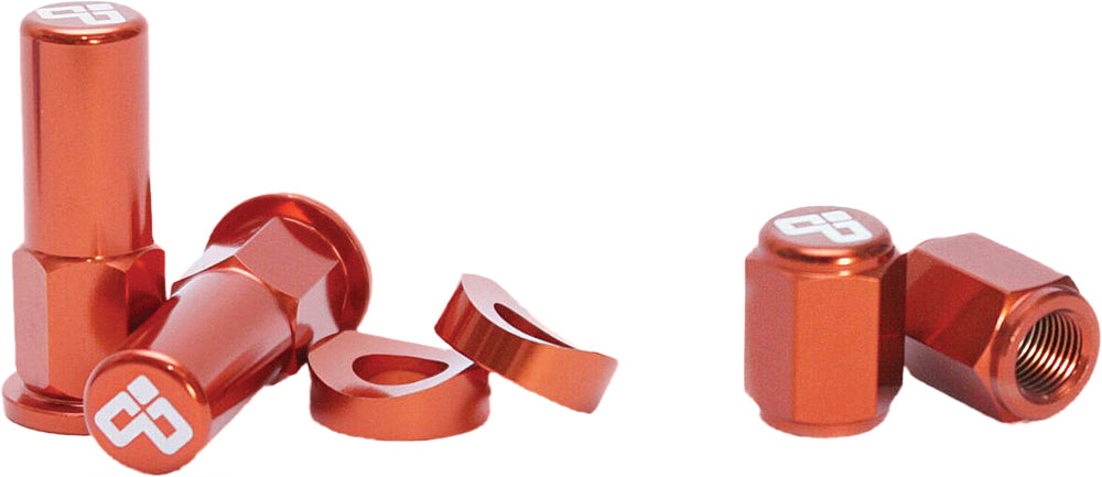 Rim Lock Nut & Valve Cap Kit Orange