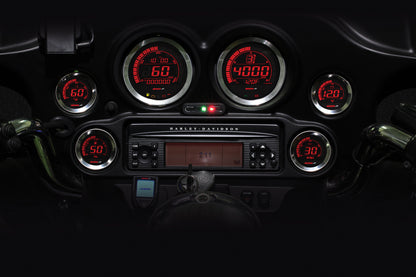 Hd 02 Series Gauge Kit Silver Bezel Oil Temp