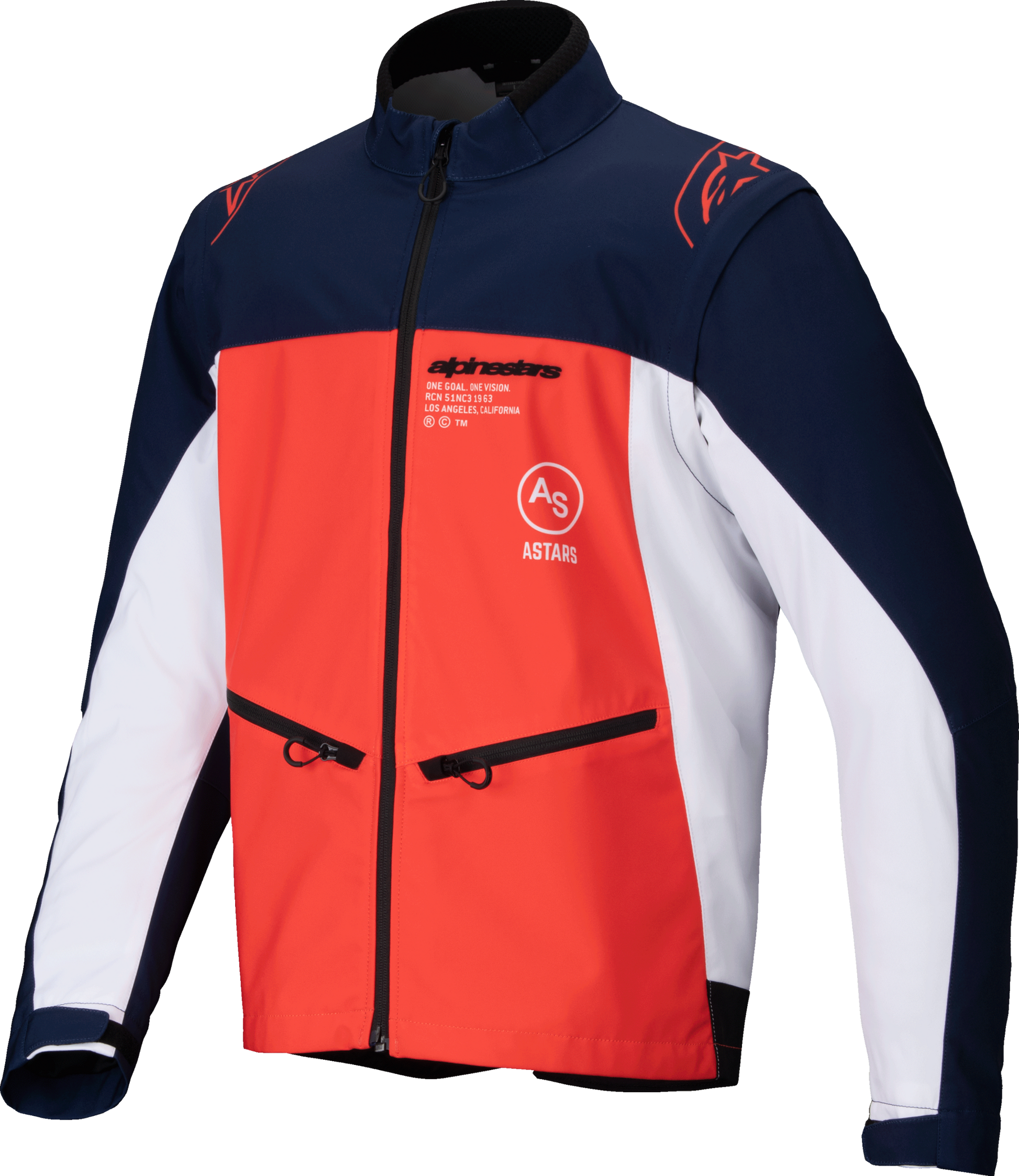 Lite Dura Softshell Jacket Navy/Hot Orange/White Sm
