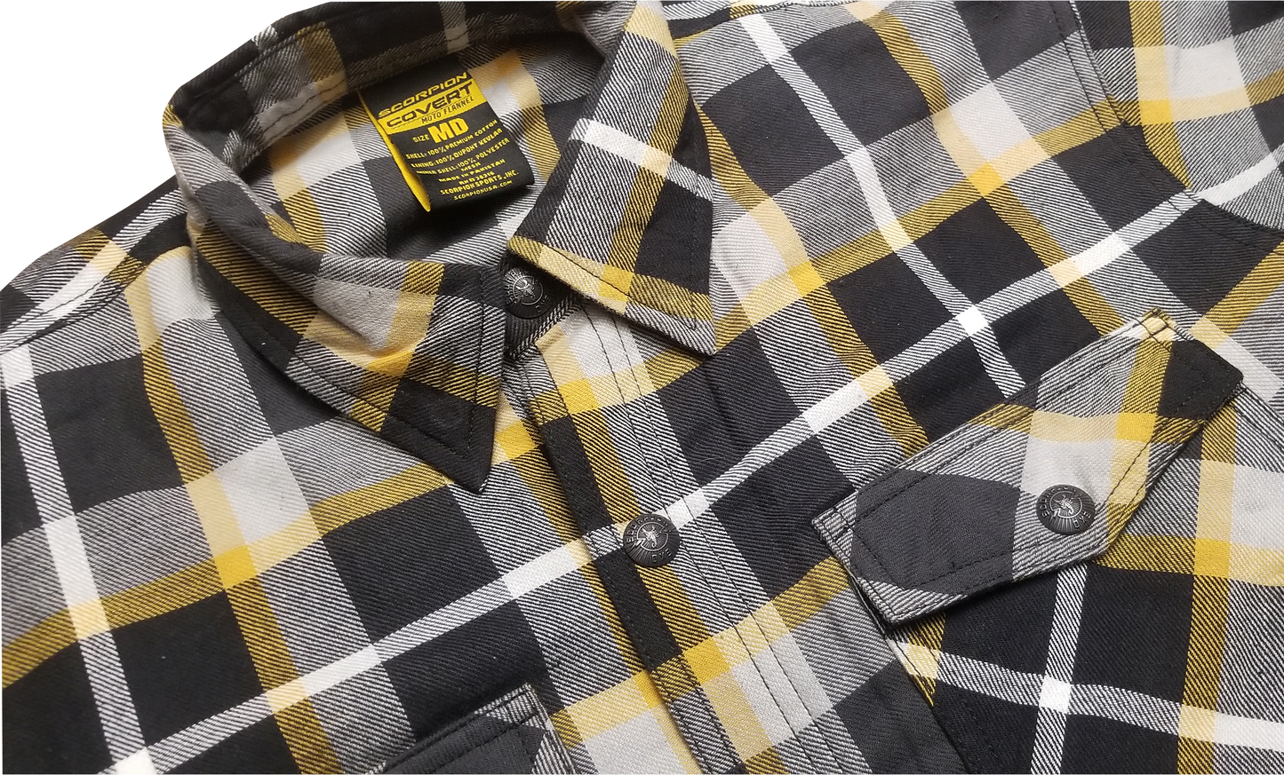 Covert Moto Flannel White/Yellow Lg
