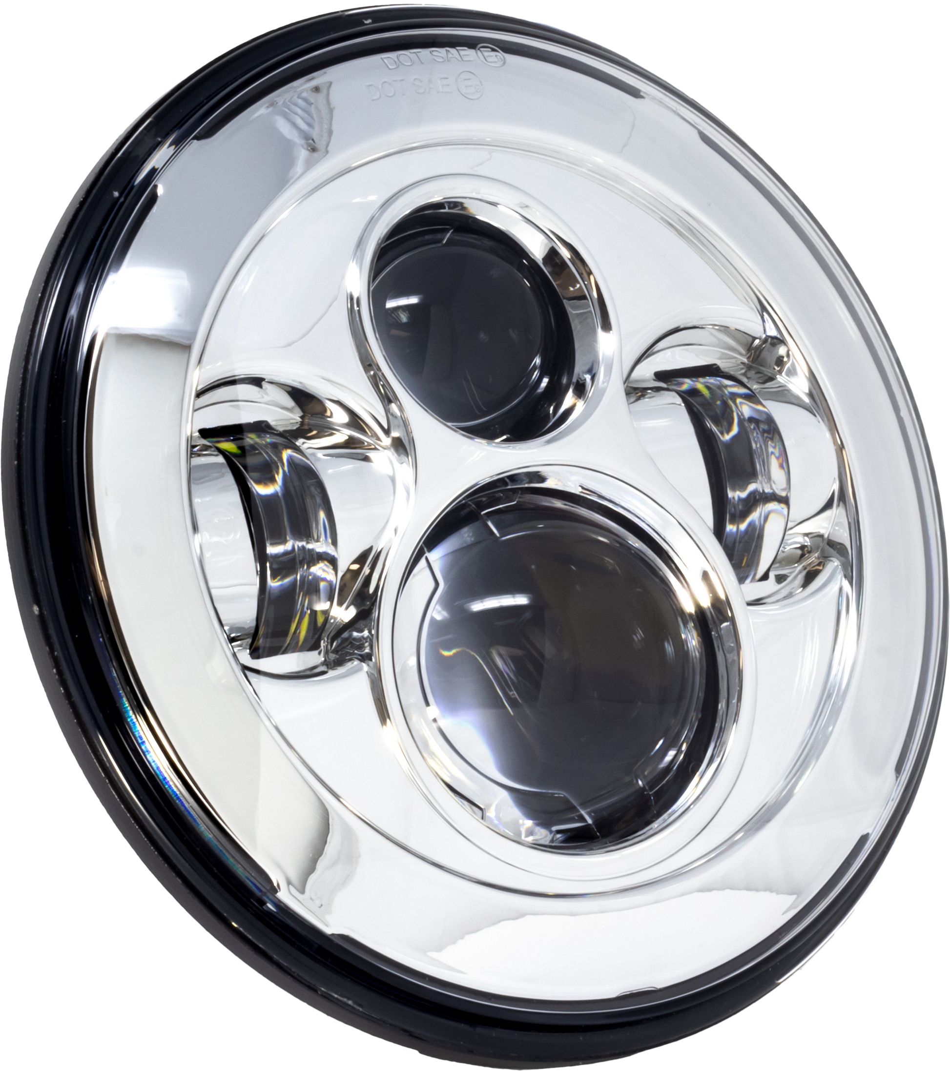 7" Headlight Chrome W/ Mnt Adapter