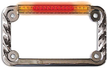 Led License Plate Frame Twisted Chrome W/Turn Signals