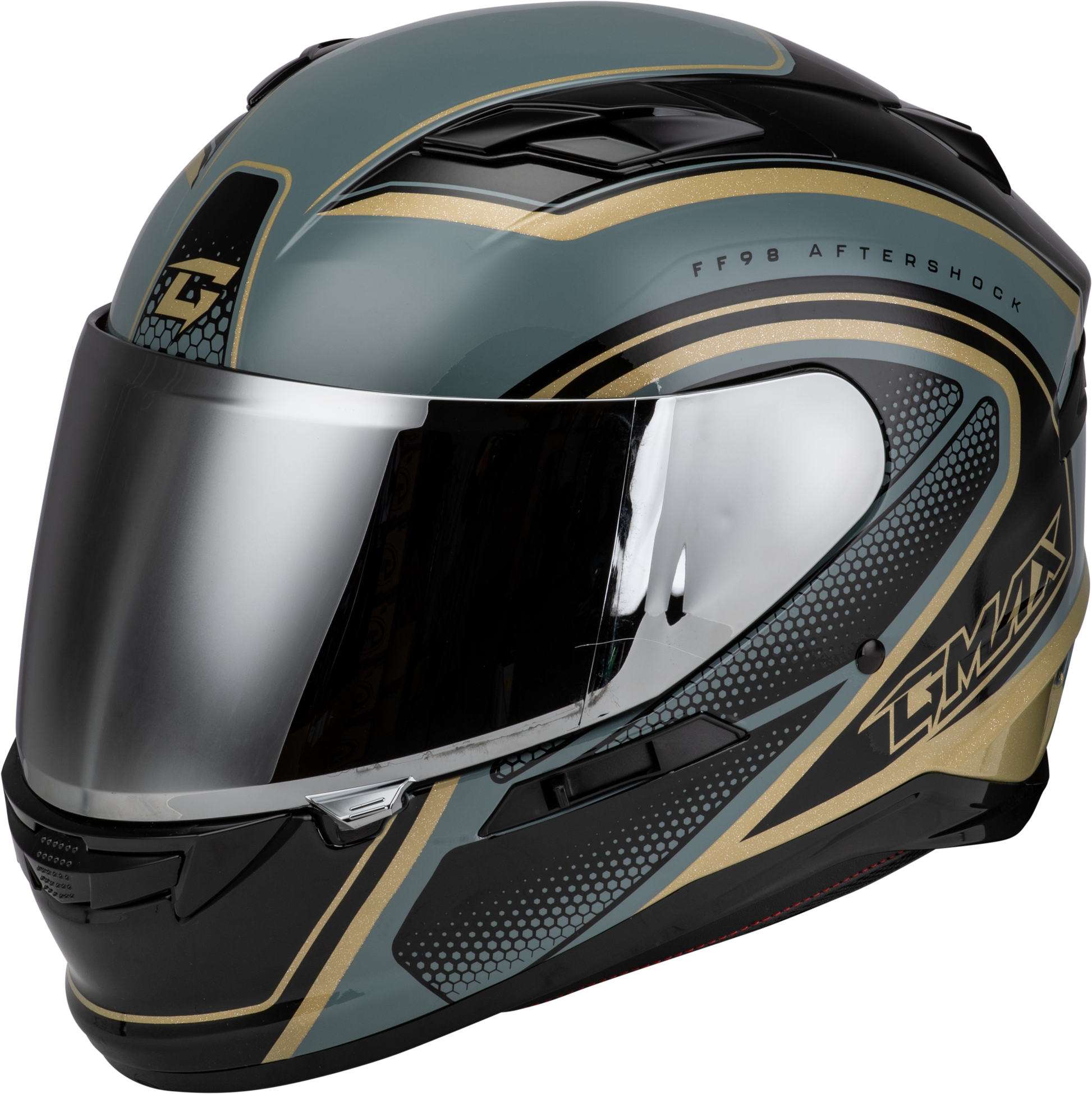 Ff 98 Aftershock Helmet Grey/Metallic Gold Sm