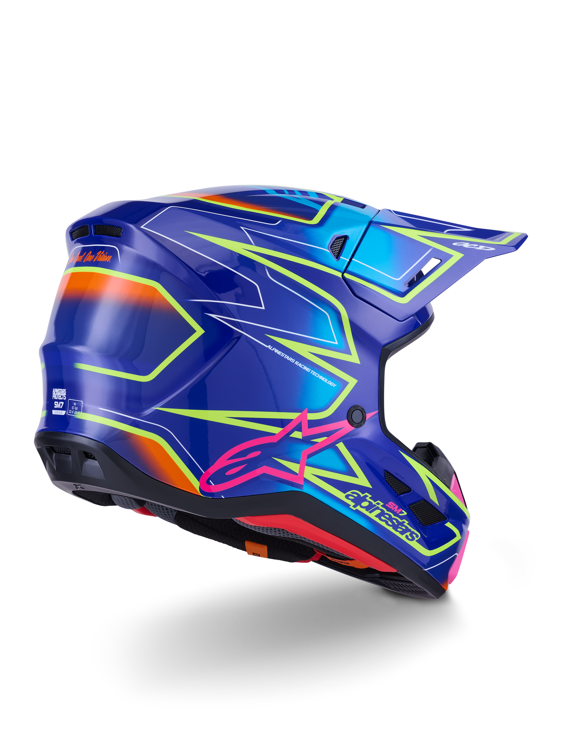 Sm7 Cast Helmet Blue/Pnk/Ylw Fluo Glossy Sm