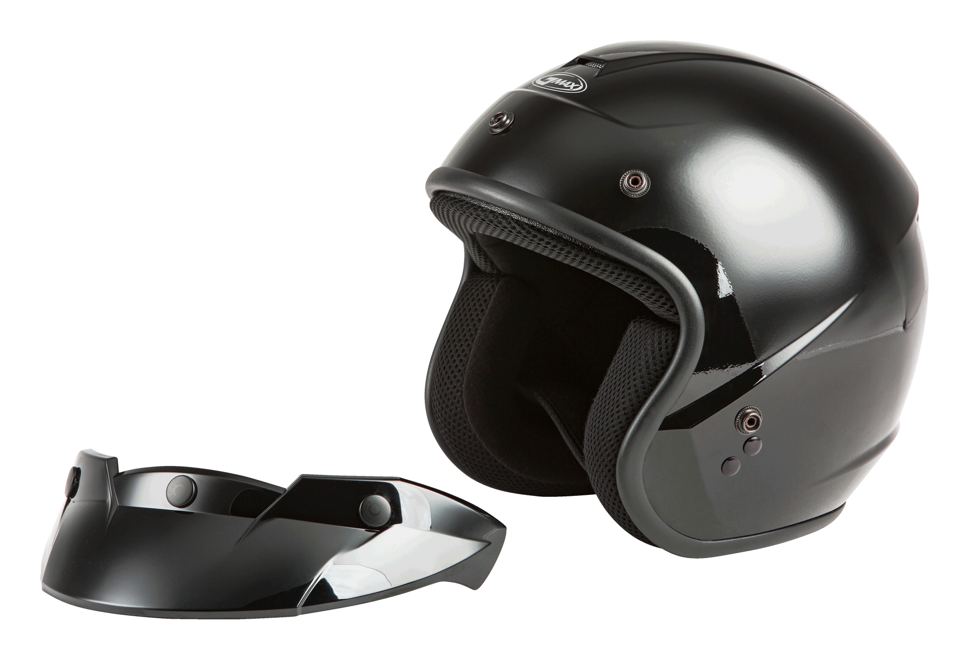 Of 2 Open Face Helmet Black Md