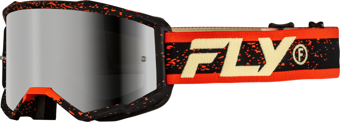 Zone Goggle Black/Red/Cream W/ Silver Mirror/Smoke Lens