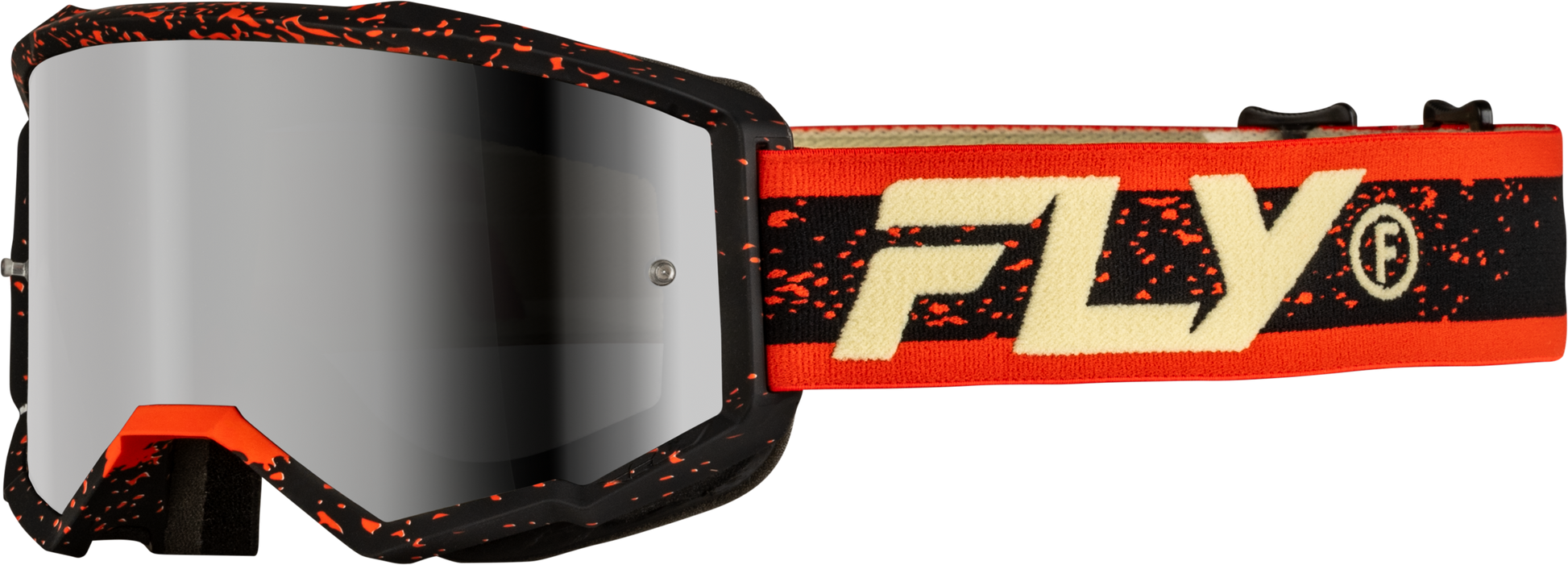 Yth Zone Goggle Blk/Red/Cream W/ Silver Mirror/Smoke Lens