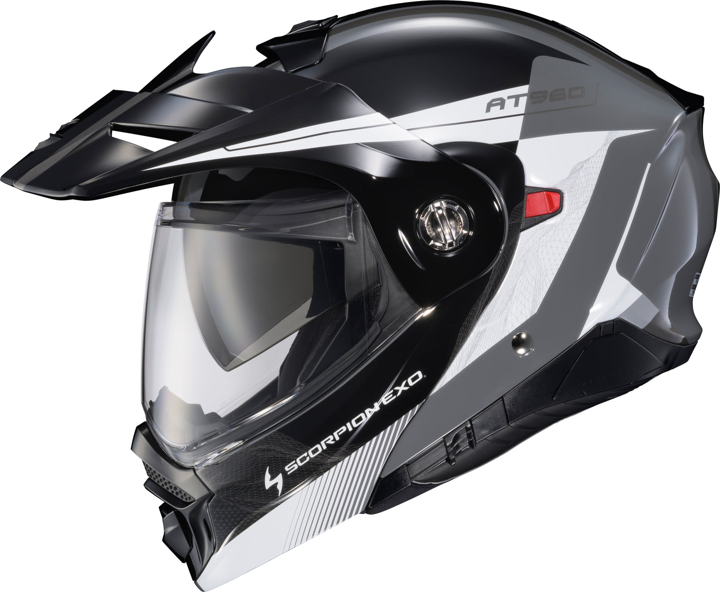 Exo At960 Modular Helmet Topographic 2 Blk/Wht/Grey Sm
