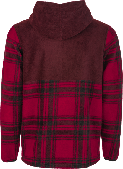 Fly Half Zip Pullover Hoodie Red Plaid Md