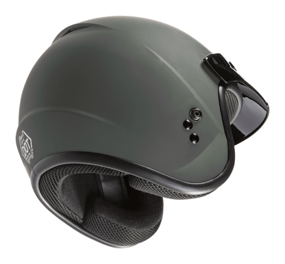 Of 2 Open Face Helmet Matte Green Xs