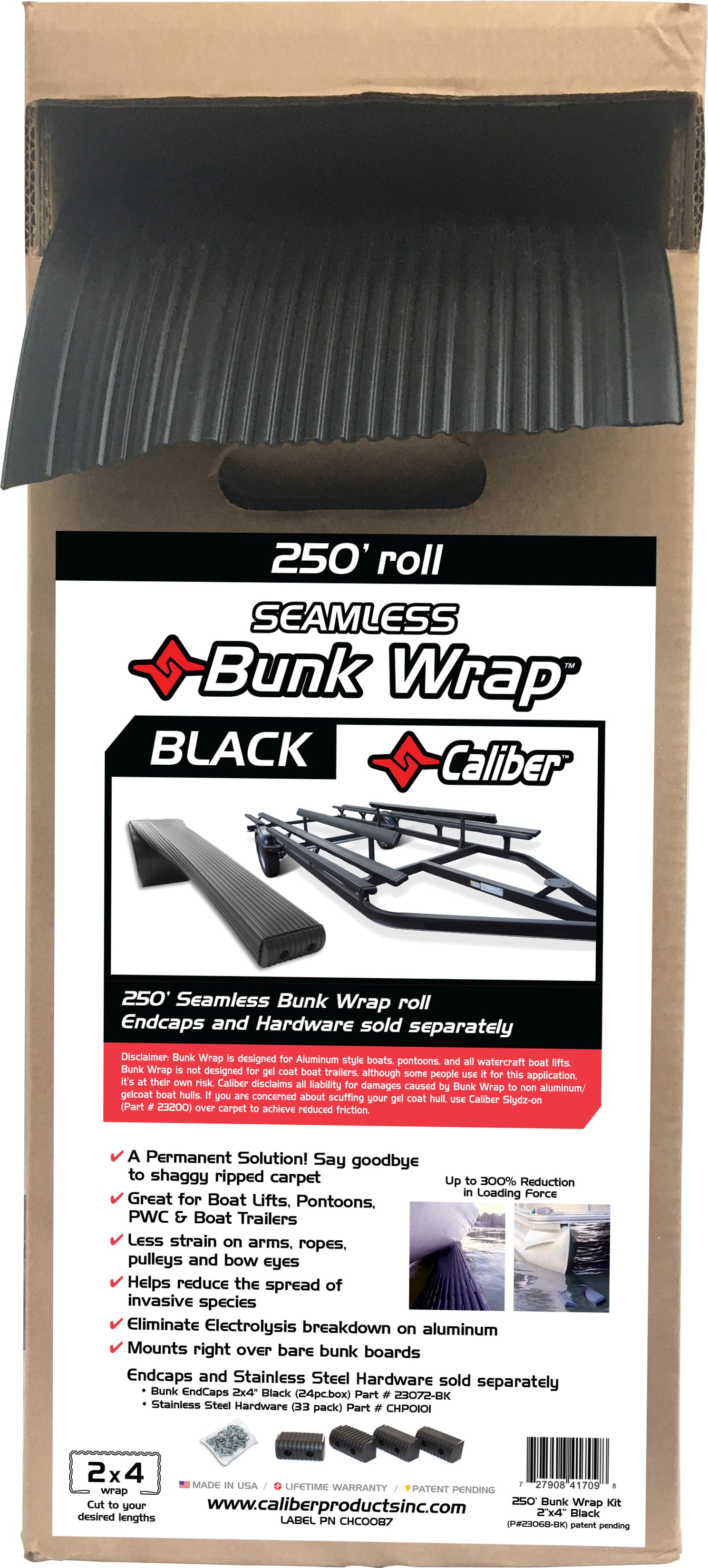 Bunk Wrap 250 Ft. Bulk Roll Black 2x4"