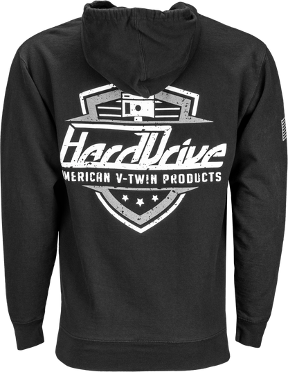 Harddrive Shield Hoodie Black/White 2x