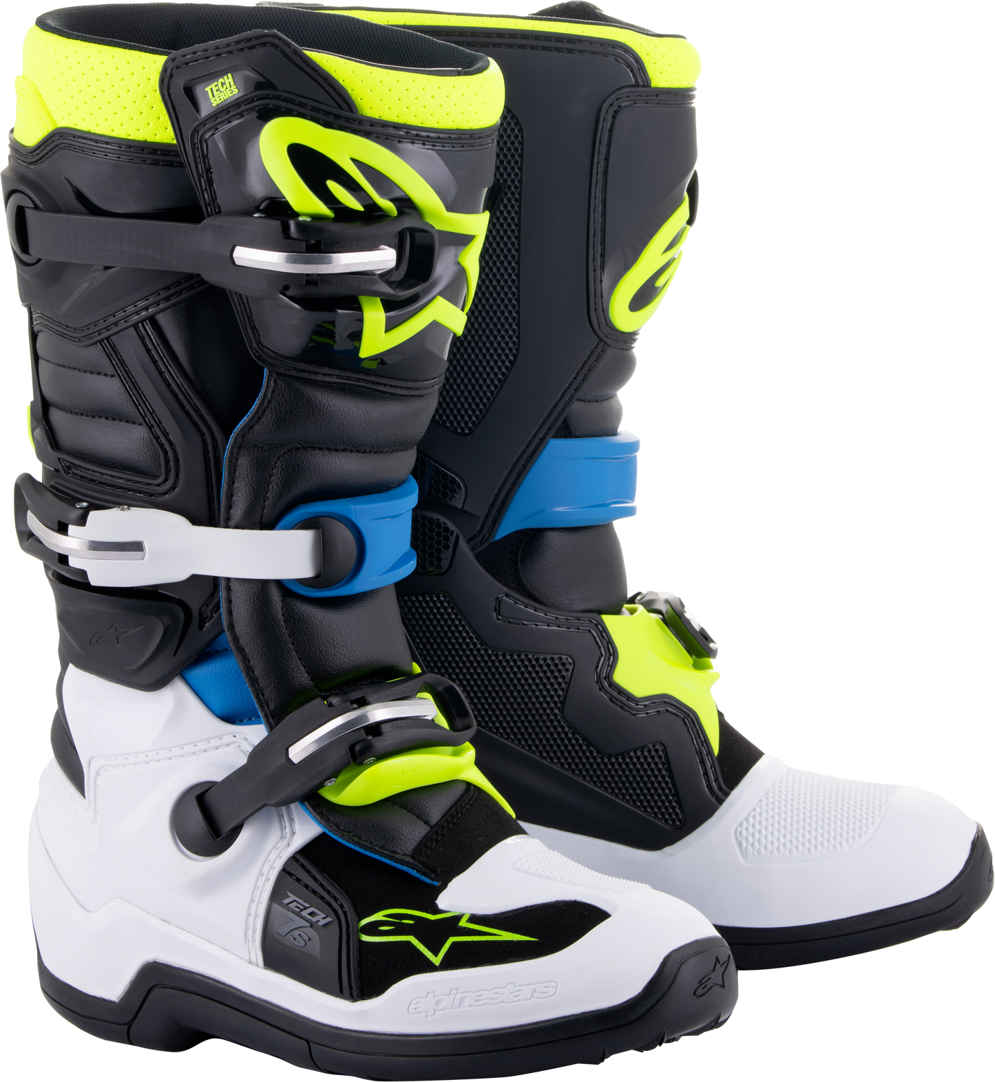 Tech 7s Boots Blk/Enamel Blu/Fluo Yel Sz 8