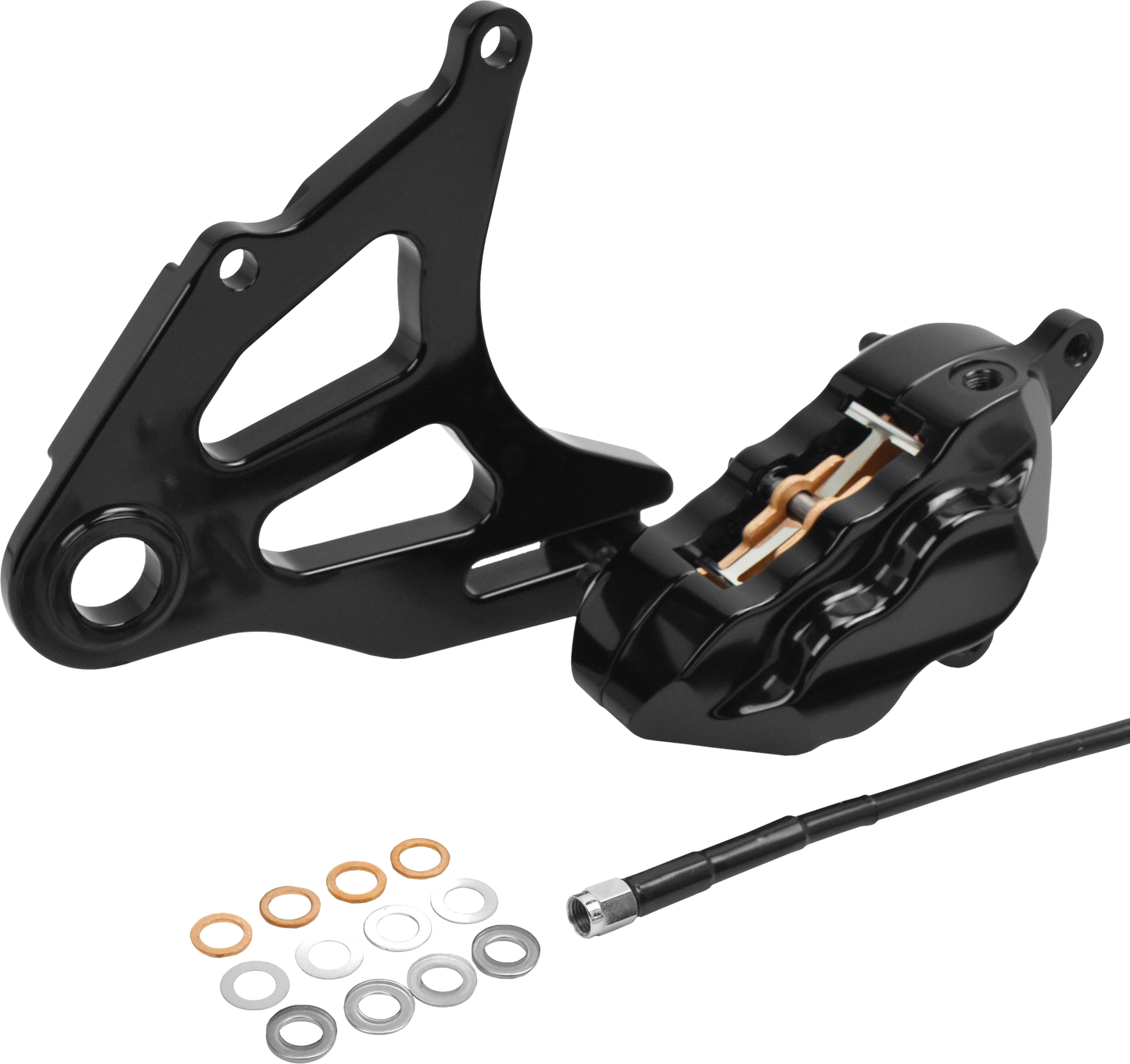 4 Pist Rear Caliper Kit Black St 18 Up