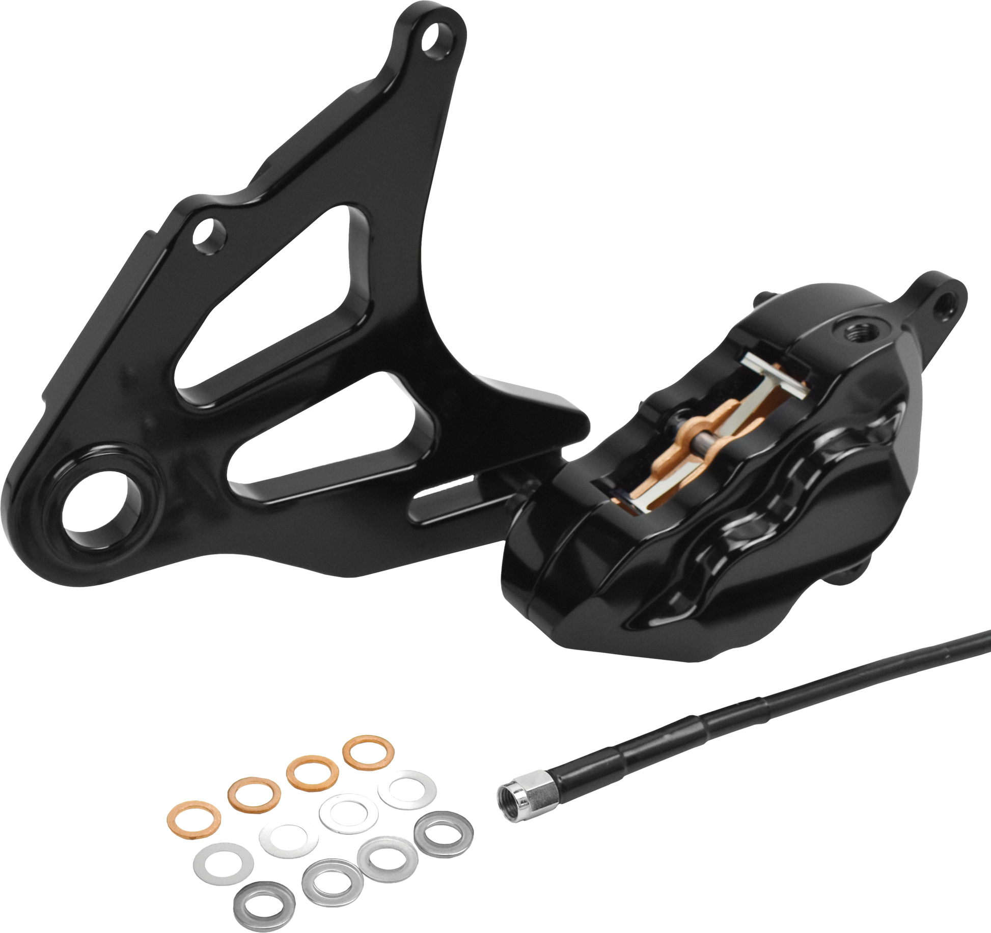 4 Pist Rear Caliper Kit Black St 18 Up