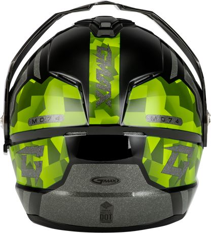Md 74 Striker Modular Helmet W Gld Shld Blk/Slvr/Grn Mtlc Sm