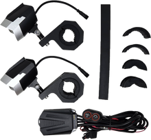 Dual Switchback Led Lights Silver/Blk Wired Remote Pr