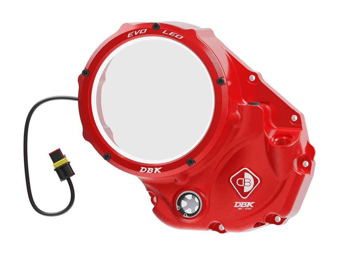 DBK Special Parts (Ducabike) EVO LED Clear Wet Clutch Cover for the Ducati Monster 937, Multistrada V2, and DesertX