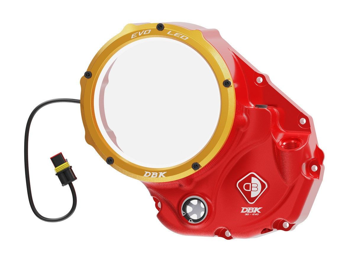 DBK Special Parts (Ducabike) EVO LED Clear Wet Clutch Cover for the Ducati Multistrada 1200 / 1260 (2015+), Diavel 1260, and XDiavel
