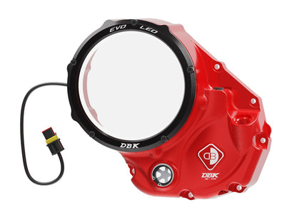 DBK Special Parts (Ducabike) EVO LED Clear Wet Clutch Cover for the Ducati Monster 937, Multistrada V2, and DesertX
