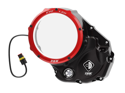 DBK Special Parts (Ducabike) EVO LED Clear Wet Clutch Cover for the Ducati Multistrada 1200 / 1260 (2015+), Diavel 1260, and XDiavel