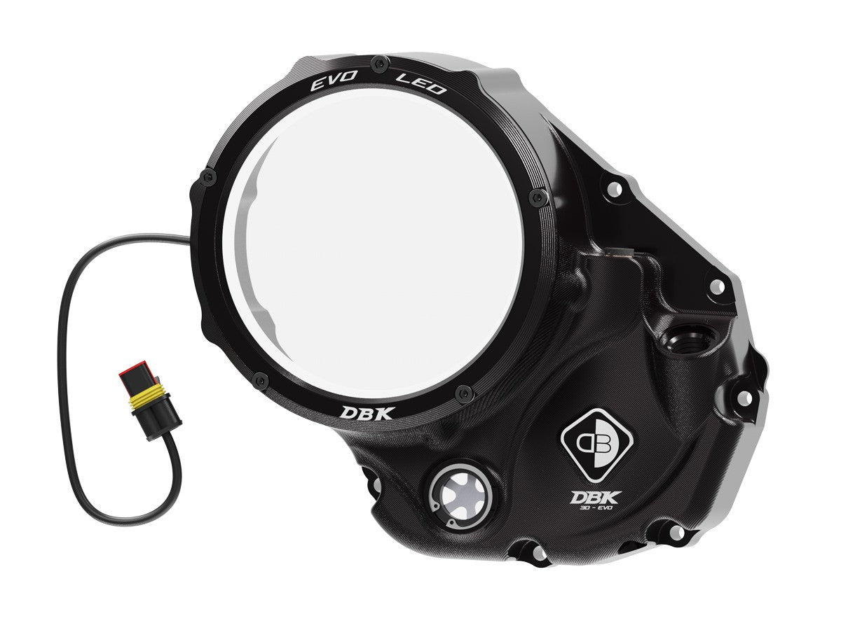 DBK Special Parts (Ducabike) EVO LED Clear Wet Clutch Cover for the Ducati Multistrada 1200 / 1260 (2015+), Diavel 1260, and XDiavel