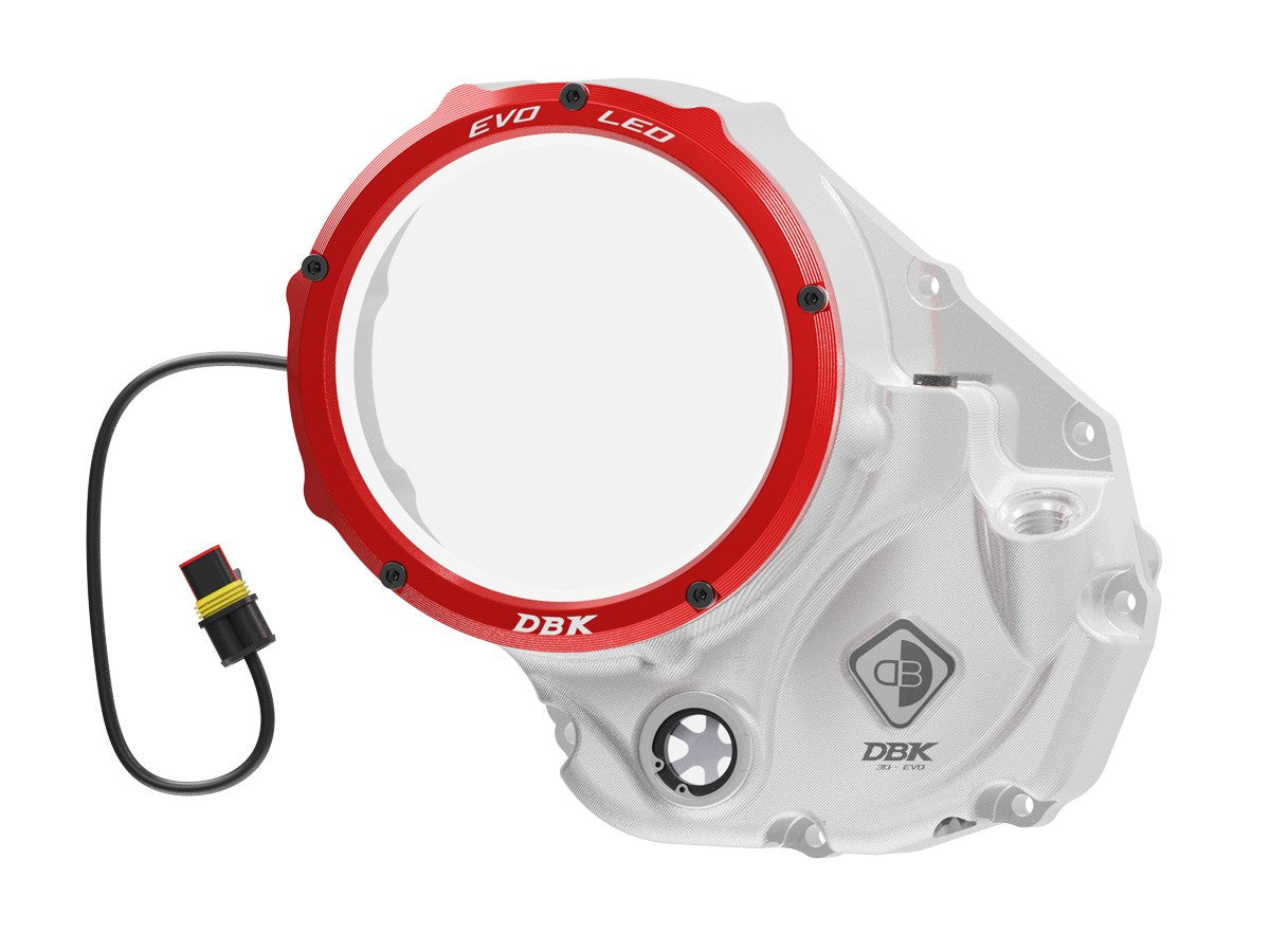 DBK Special Parts (Ducabike) EVO LED Clear Wet Clutch Cover for the Ducati Monster 937, Multistrada V2, and DesertX