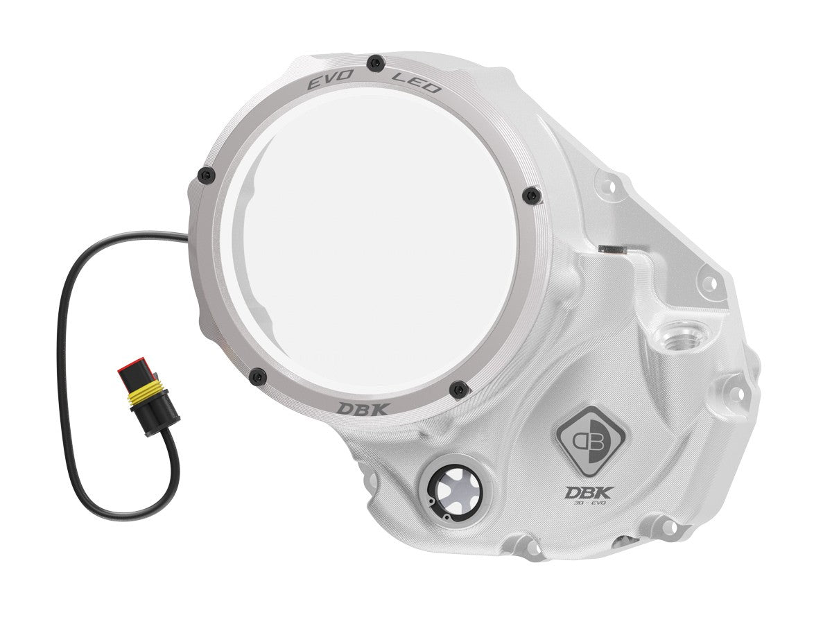 DBK Special Parts (Ducabike) EVO LED Clear Wet Clutch Cover for the Ducati Monster 937, Multistrada V2, and DesertX