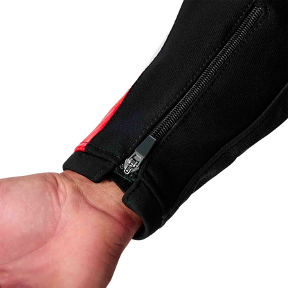 Tractech Evo D3o Jacket Blk/Flo Red Leather Sm