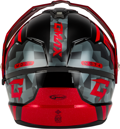 Md 74 Striker Modular Helmet W Red Shield Blk/Gry/Rd Mtlc Xs