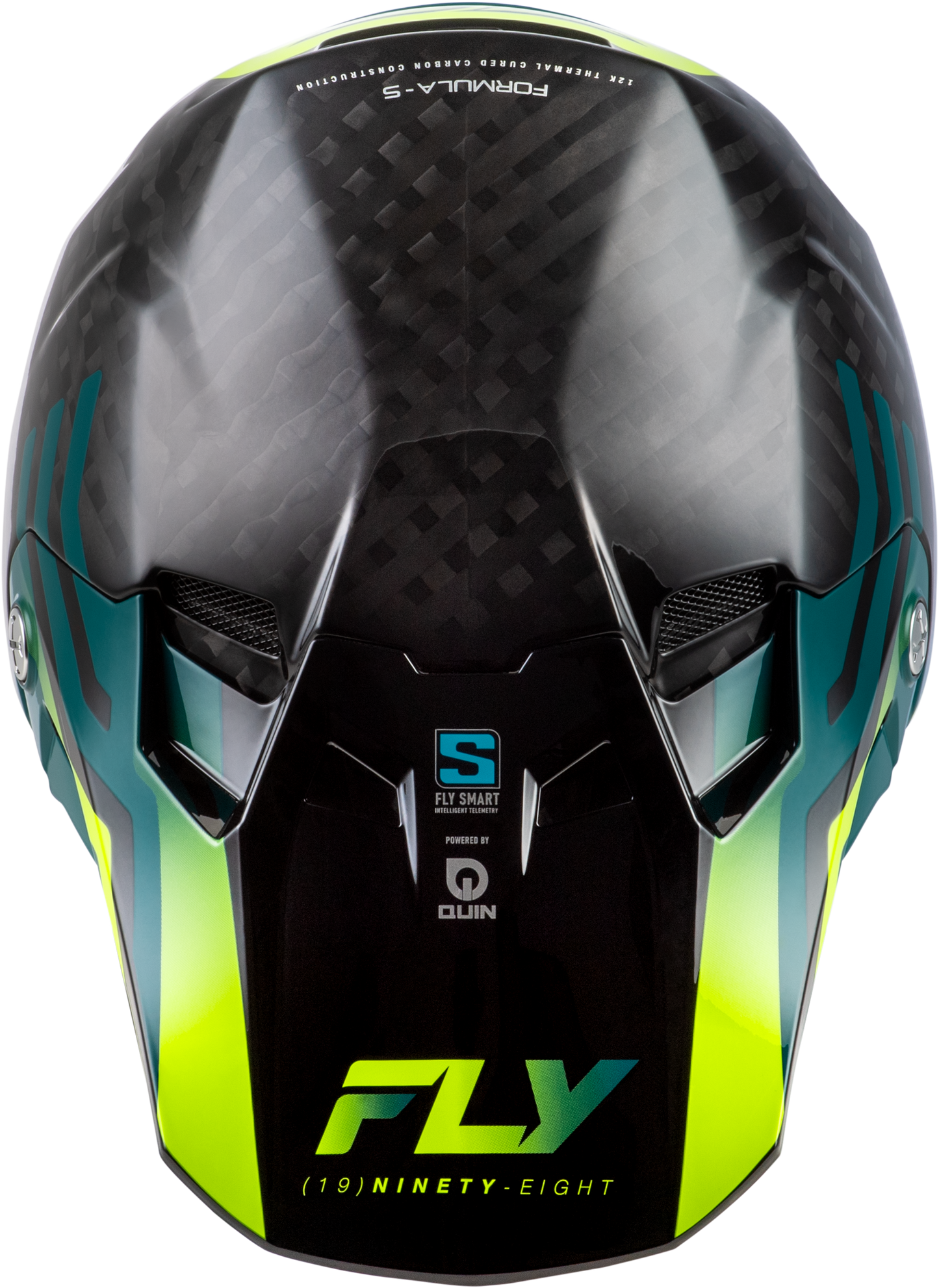 Formula S Carbon Byte Helmet Black Carbon/Teal/Lime Sm