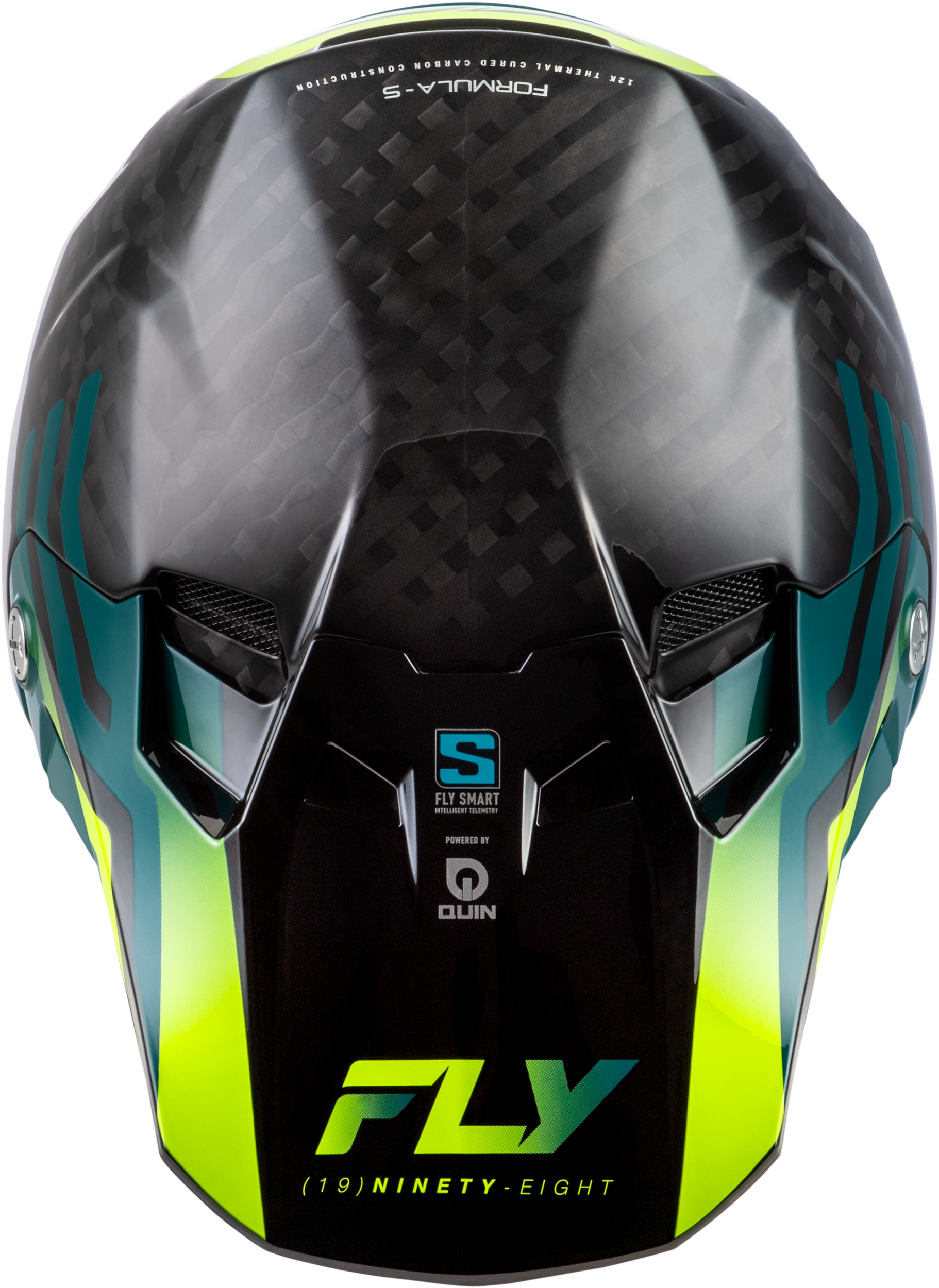 Formula S Carbon Byte Helmet Black Carbon/Teal/Lime Sm