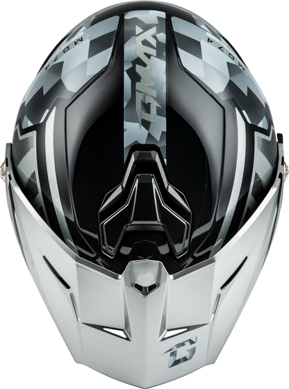 Md 74 Striker Modular Helmet W Slvr Shield Slvr/Blu Mtlc Lg