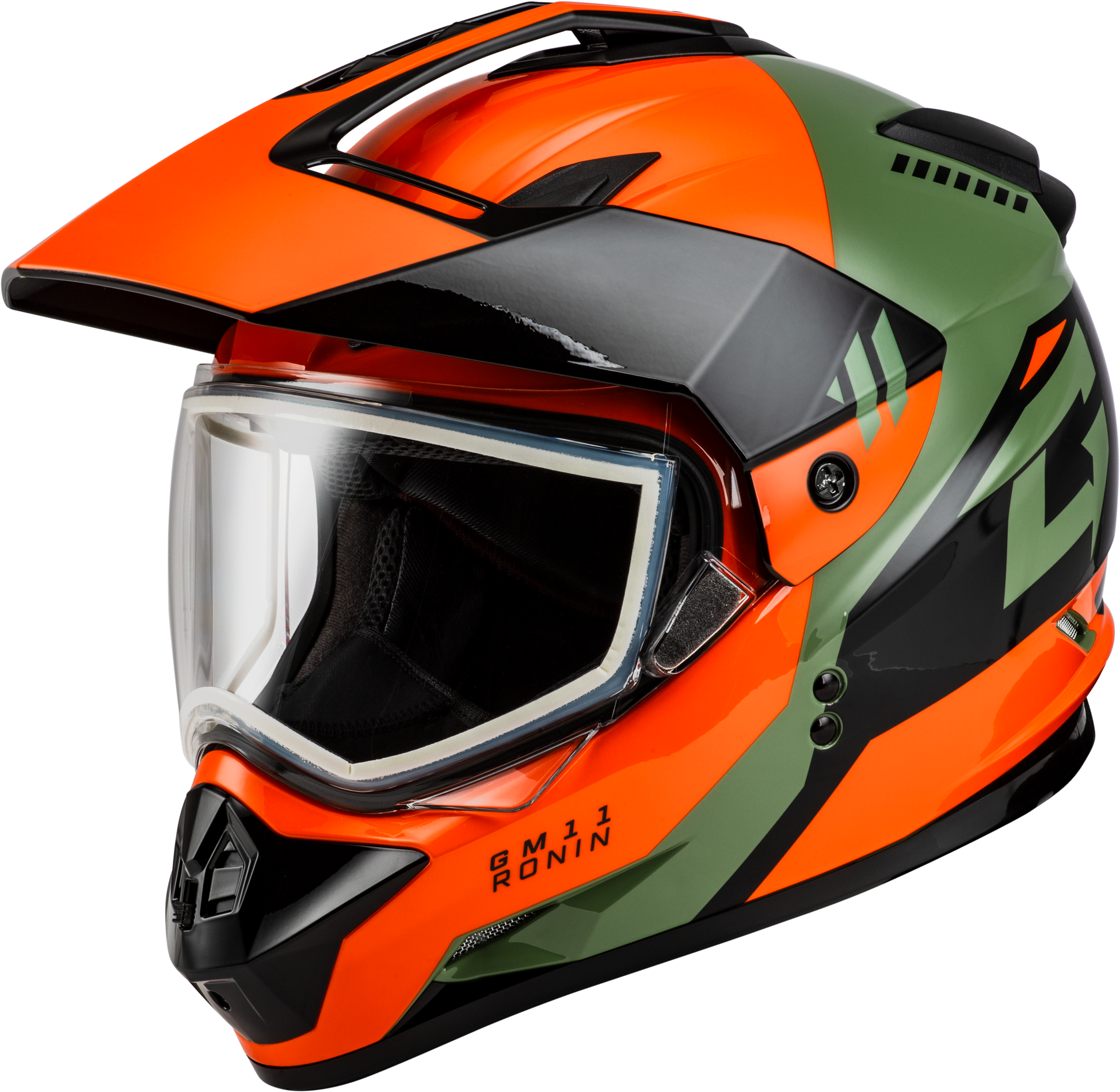 Gm 11 Ronin Helmet Orange/Green/Black Lg